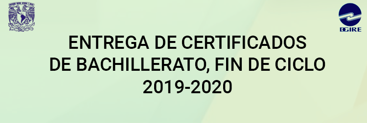 ENTREGA DE CERTIFICADOS DE BACHILLERATO, FIN DE CICLO 2019-2020
