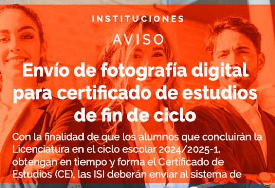 Envío de fotografía digital para certificado de estudios de fin de ciclo